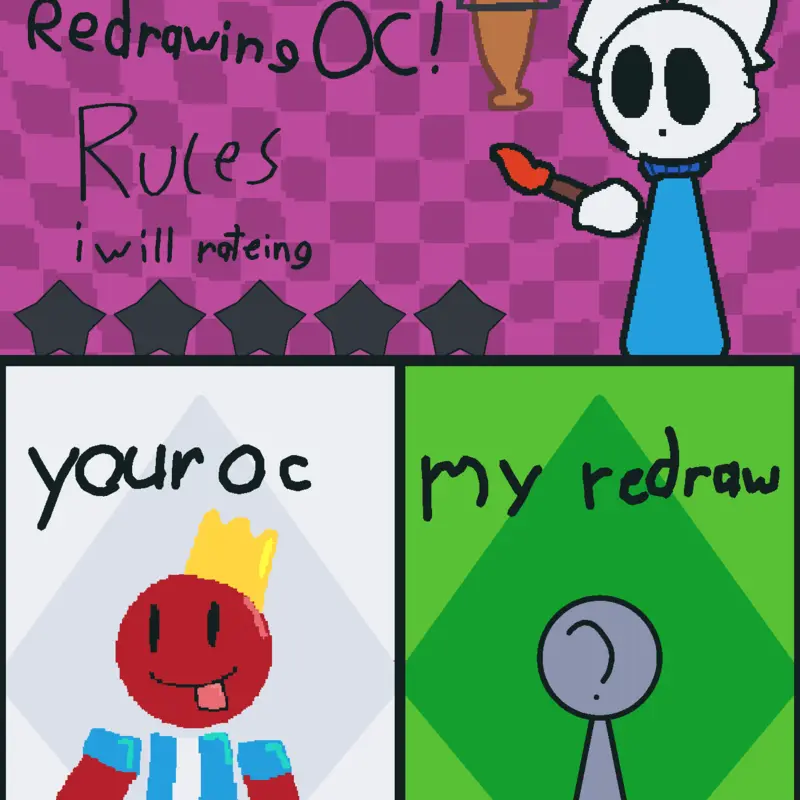 Redrawing ocs by @the_Reddo_guy