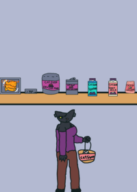 Cat eating game