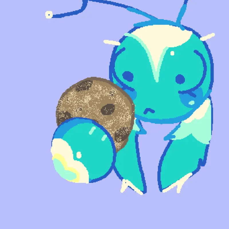 Blue lobster eating cookie by @reinybuw