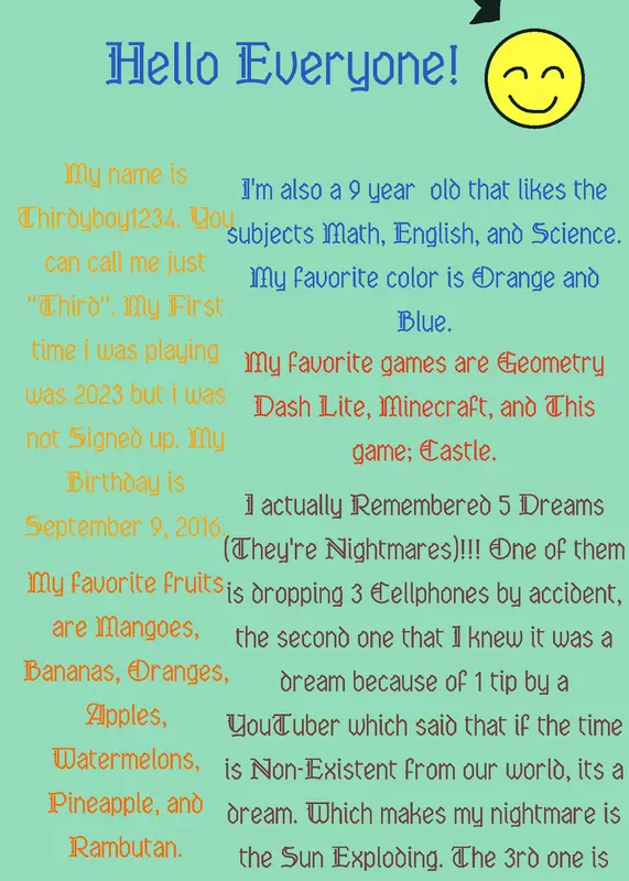 My Introduction by @Thirdyboy1234