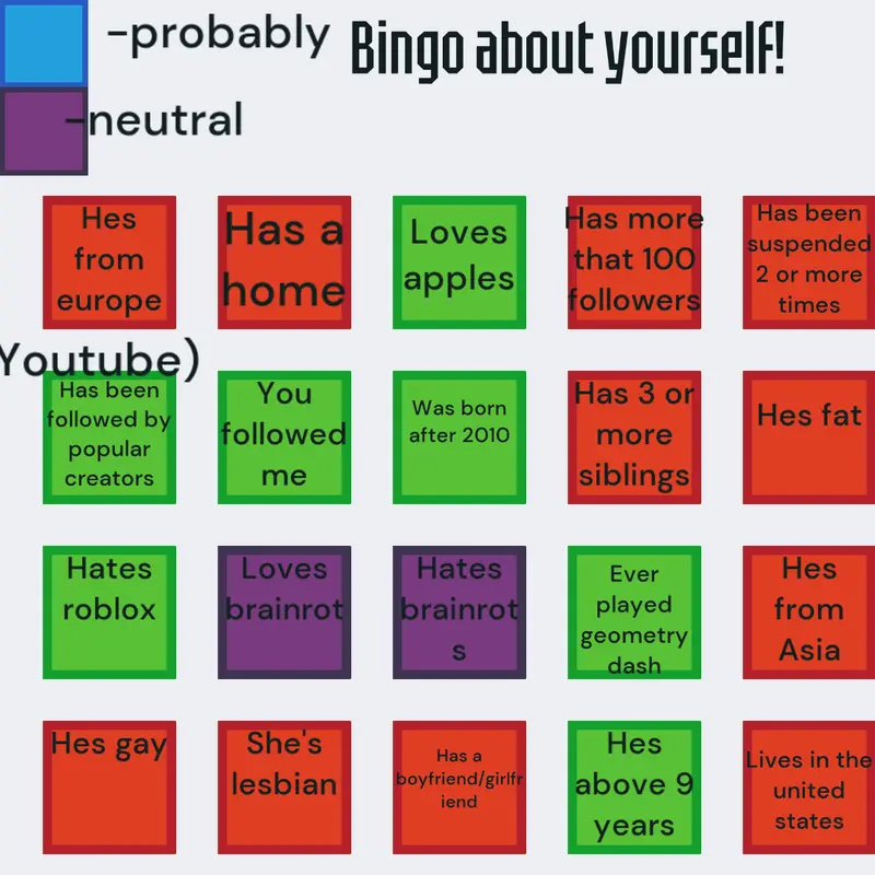 Random ugly bingo by @Jakinmad