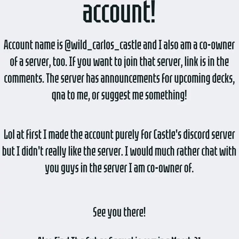 Discord account & Discord Server by @Wild_Carlos