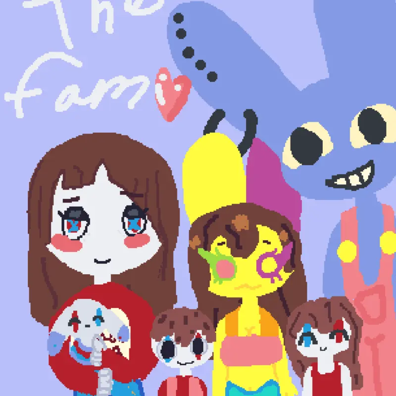 THE WHOLE FAMILY ❤️🩵💛💜🤍💙 by @G10C4M1