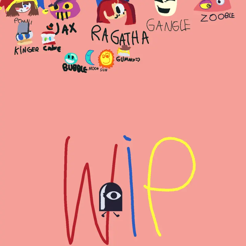 Digital circus characters by @rainbow_noob_butfunbot