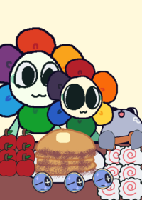 Dandy and Dandy Jr and Pebble mukbang