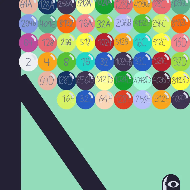 Ball run 2048 with balls up to 1024E v2 by @Cosmic_2048