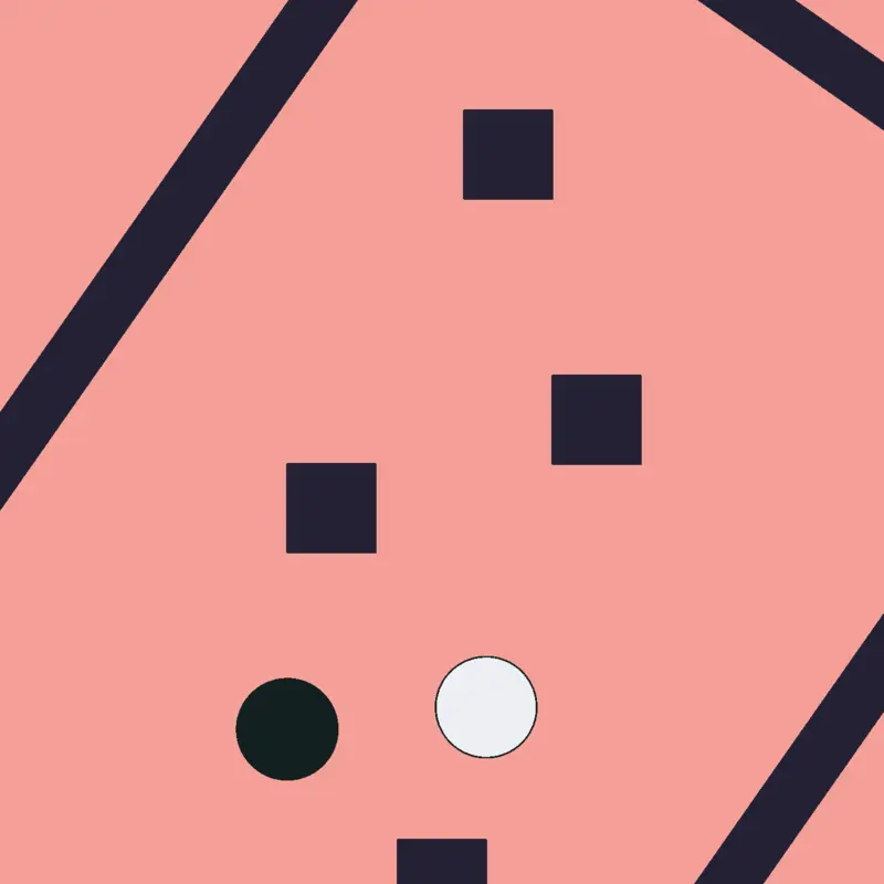 Bouncy ball territorial simulation by @TheFakeBob