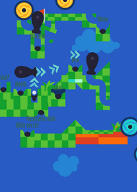 Golf hits to holes