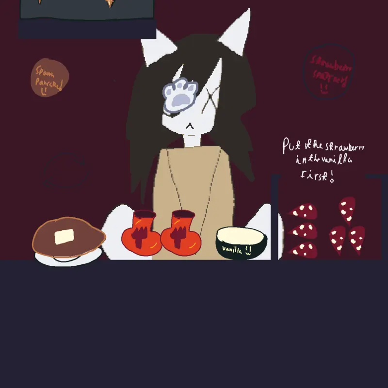 mukbang game with paper cat :) by @yumyummm