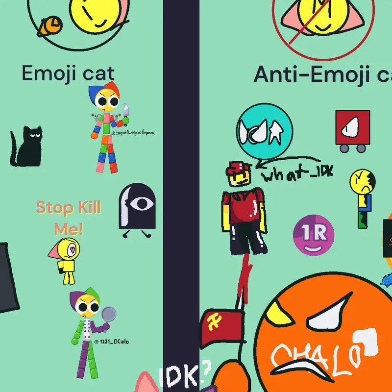 EMOJI CAT VS ANTI-EMOJI CAT by @BayVacca