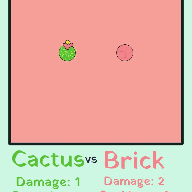 CACTUS VS BRICK! Who will win? by @Indomalay_idn