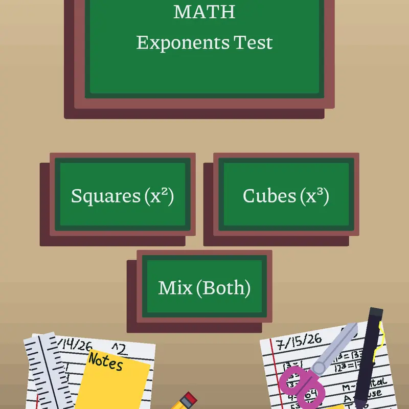 Math - Exponents Test by @PlantXYZ