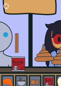 Lesbian space fart versus blue eyed blob