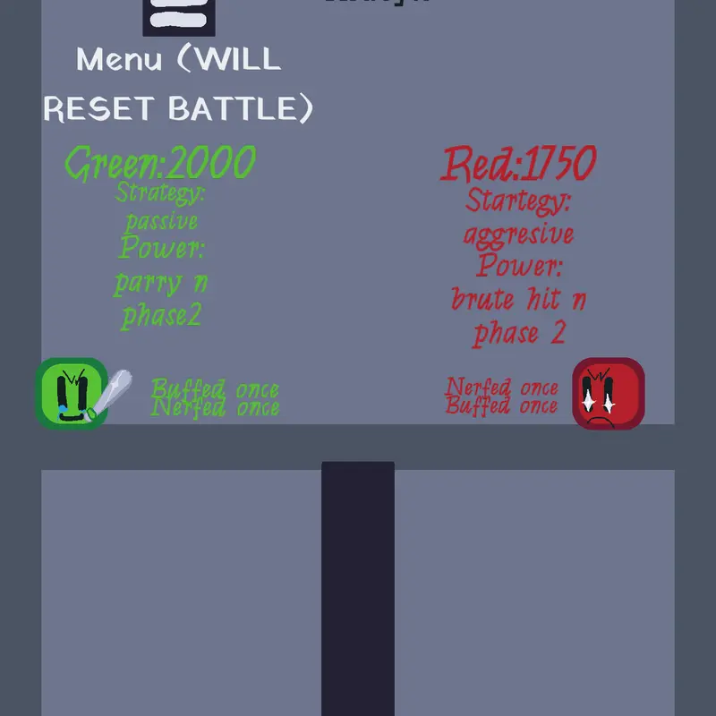 Red vs green bot battle by @Taph-plushie