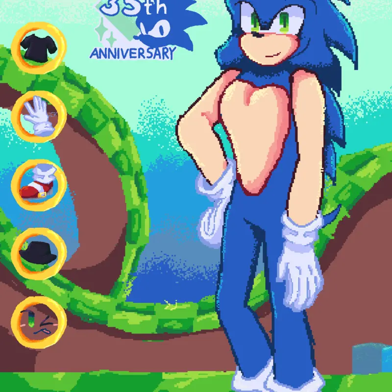 Sonic dress up by @Shadzy