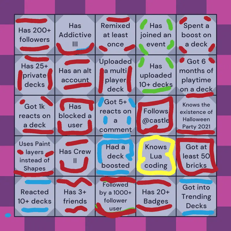 I did a bingos card!! by @jypser_official