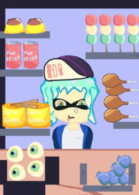 Splushie (my splatoon oc) mukbang!