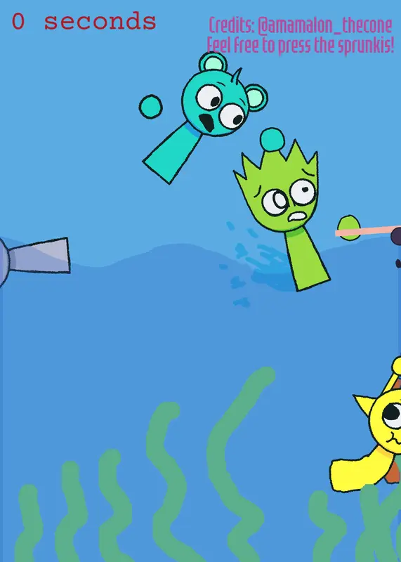 Swim from the shark by @stick_tab