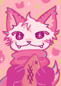 I wanted to draw pink cat