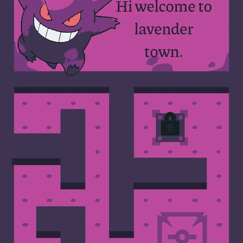 A maze where the villain is Gengar!! by @Cinderace145