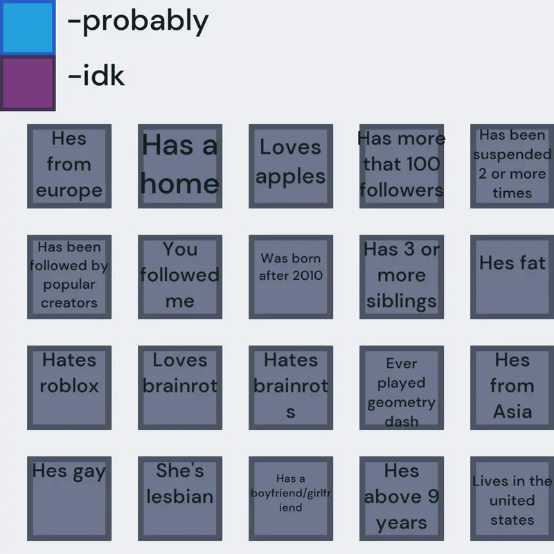 Random ugly bingo by @Wabo_official