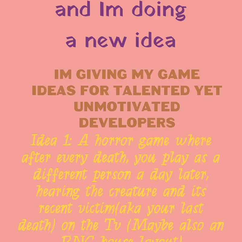Game Ideas for Unmotivated talented devs by @casual_sonic_fan