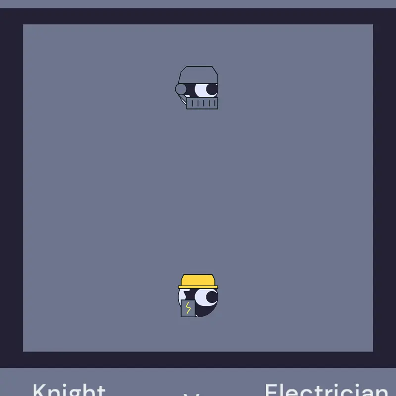Electrician Character vs Knight char. by @Chocolate05