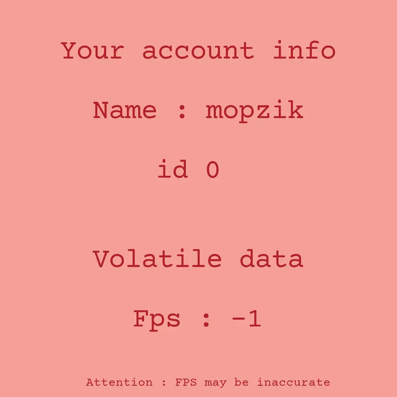 Account info by @mopzik