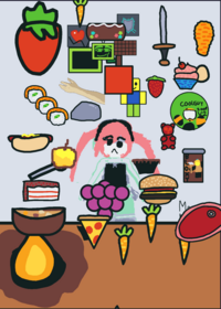 Eating food