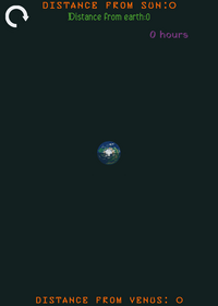 Earth and moon when time was 1 hour 1 second