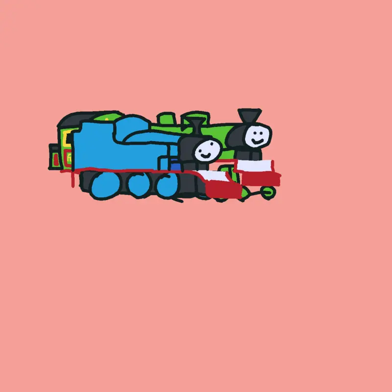 Thomas and henry do the pizza challenge by @Clanking_Carriages