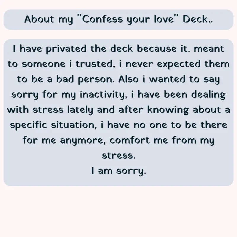 About my "Confess your love" deck. by @Bambixyz