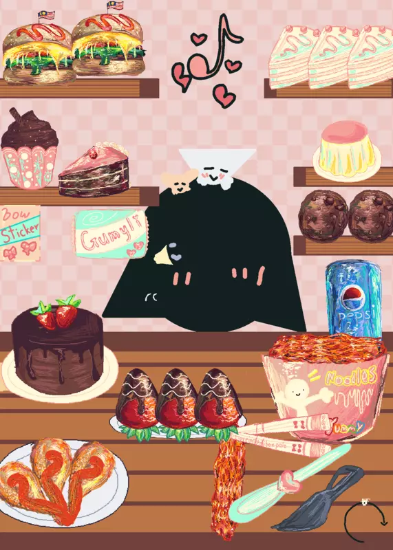 Secret agent eating by @starzyuna