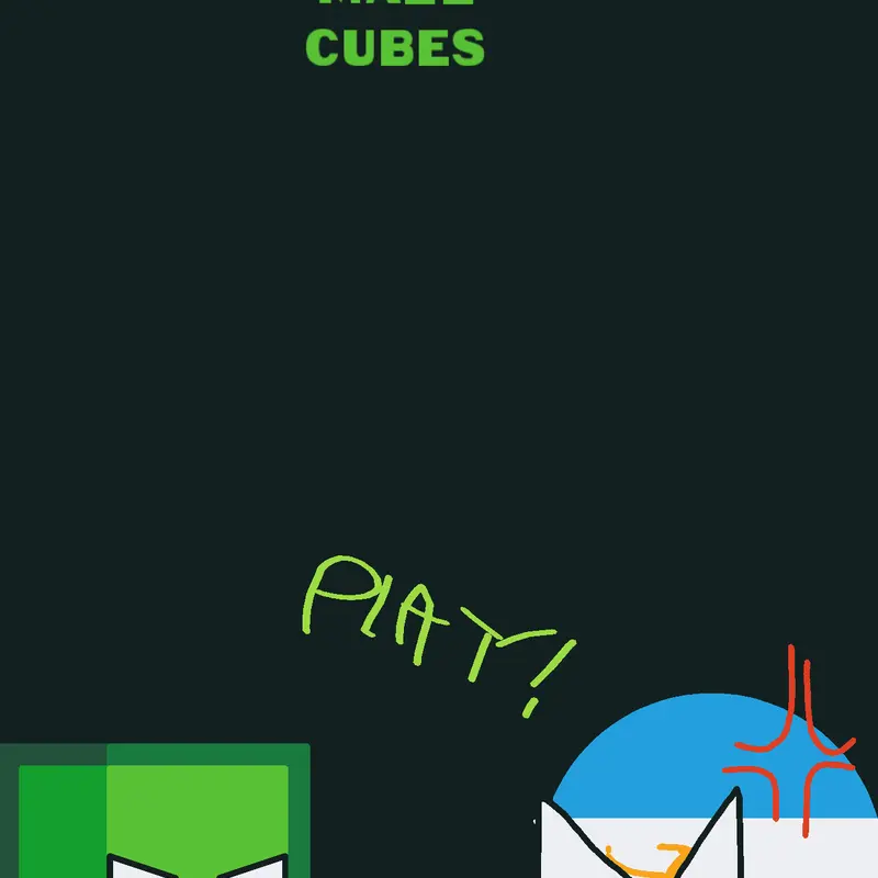 Green cube vs Countryball argentina by @eliam111