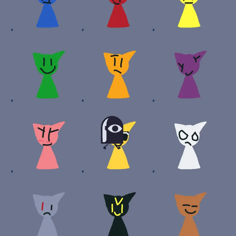 Color Cats And Pumpkins by @White_Cake