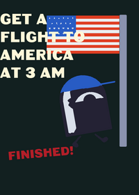 Get a flight to america at 3 AM