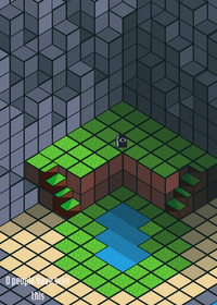 Minecraft at a 45 degree angle.