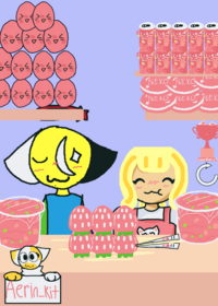 Feed Gigi and melons mukbang only pink food