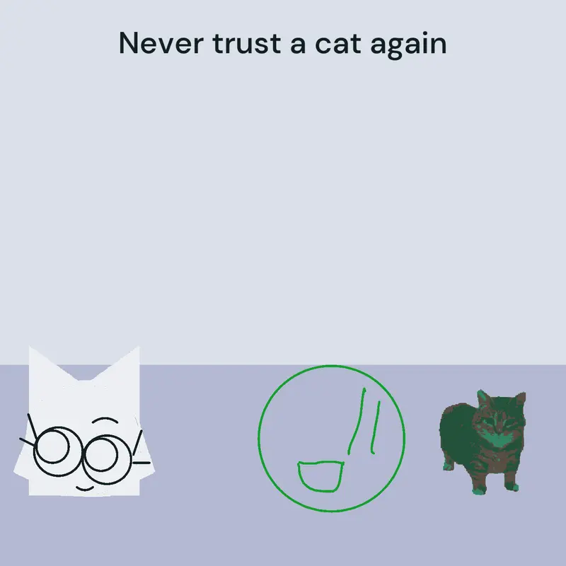 Never ever trust a cat again by @Greenawesome