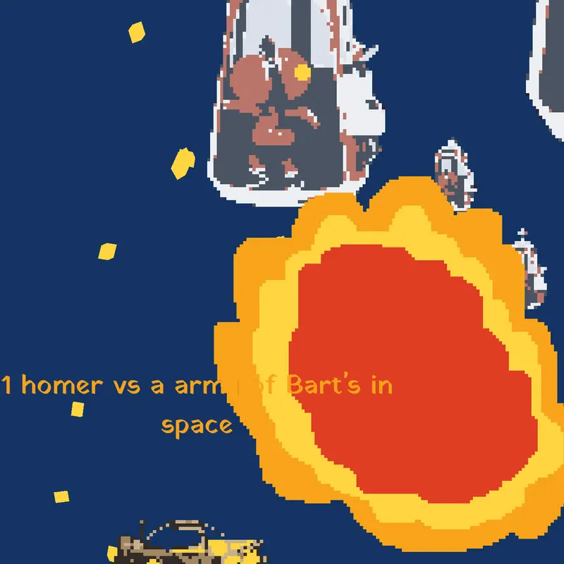 1 Homer vs a army of bart in space by @rockyhugefan