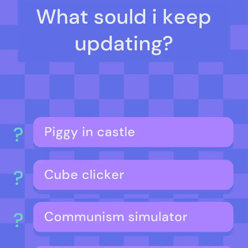 What sould i keep updating by @slovakia_OFFICIAL