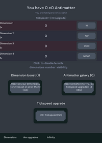Antimatter dimensions v0.1