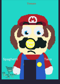 Mario wants a spaghetti