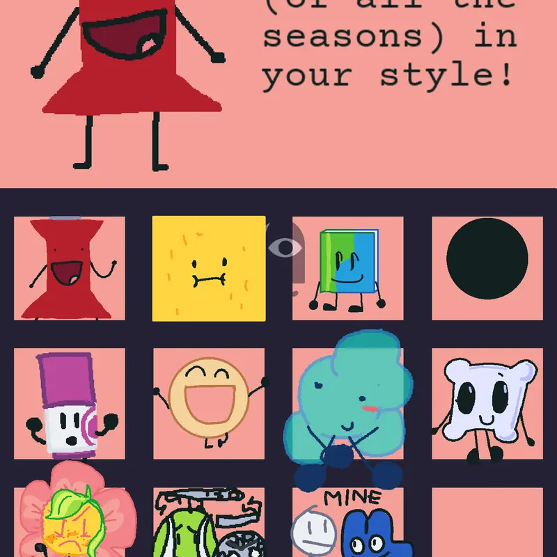 Draw favorite characters of bfdi by @luisromero1