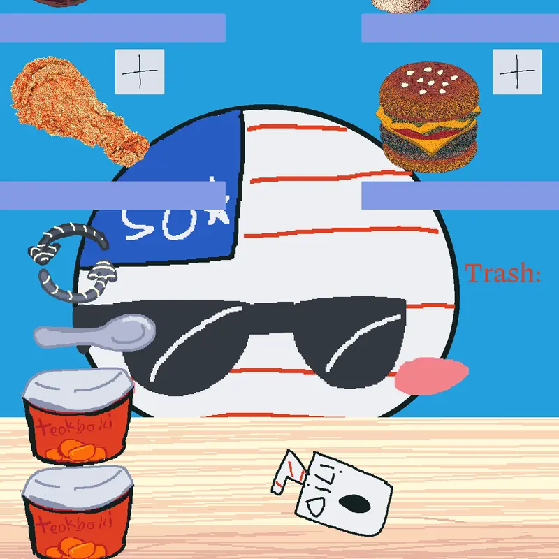Usa mukbang countryball fan by @countryball_f4n