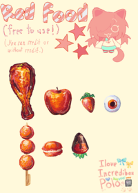 *.red food.* You can use this for mukbang or...