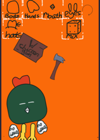 you can change body, face, hands, hat, mouth...