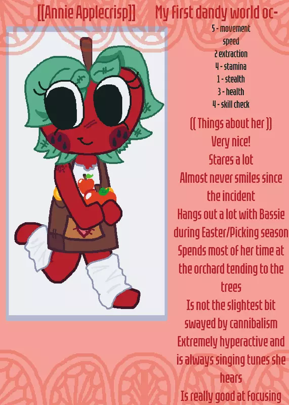 my dandy’s world oc Annie Applecrisp! by @Multi_MediAZ