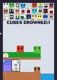 Throw cubes in water