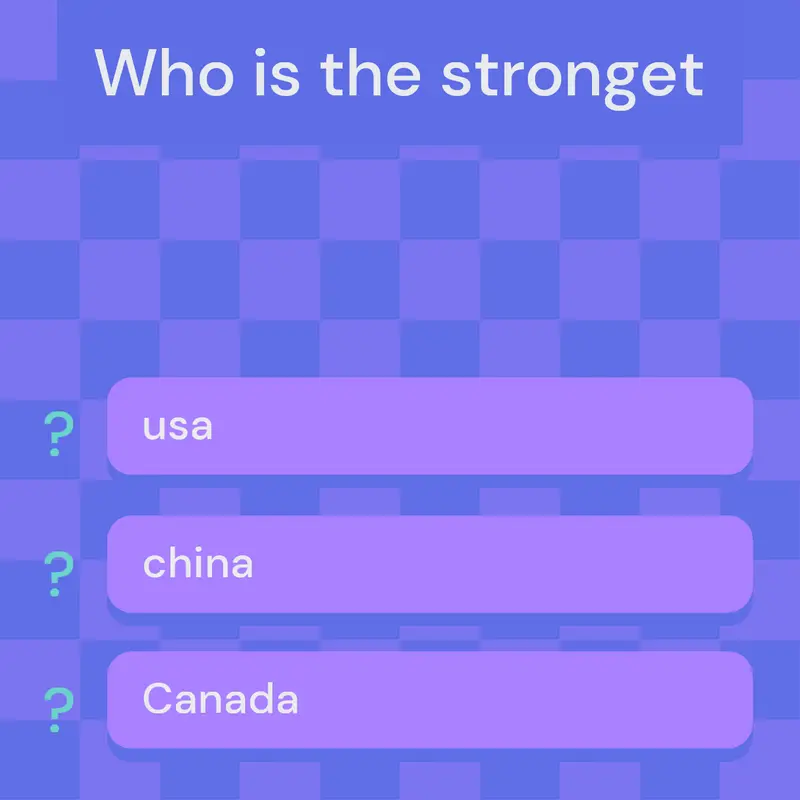 Guess which country is the strongest by @lo76